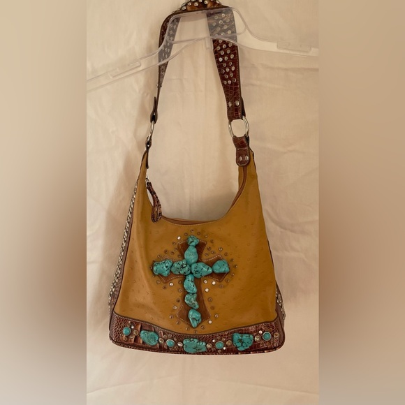 Faux Leather Rock Cross shoulder bag - Picture 1 of 8